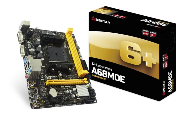 Материнская плата Biostar A68MDE sFM2+, A68H, 2xDDR3 VGA-DVI, mATX