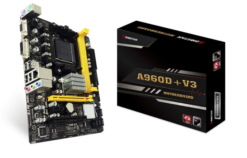Материнская плата Biostar A960D+V3 sAM3+ 760G/SB710, 2xDDR3, VGA-DVI, mATX