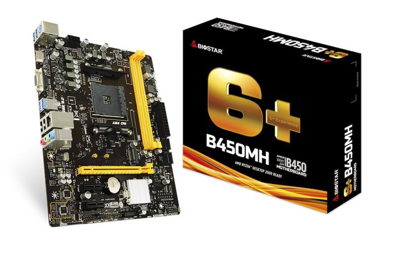 Материнcкая плата Biostar B450MH sAM4 B450 2xDDR4, M.2, HDMI-VGA, mATX