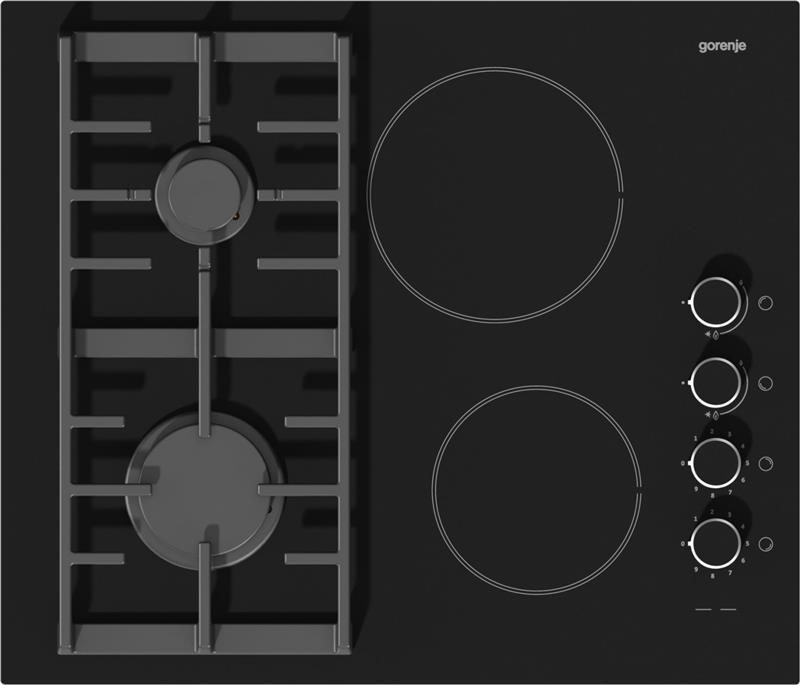 Поверхность Gorenje KC621USC (KVK61S-1V) варочная комбинированная 2 газ + 2 стеклокерамика