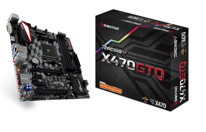 Материнская плата Biostar Racing X470GTQ sAM4 X470 4xDDR4 HDMI-DVI, M.2, 7.1-CH, mATX