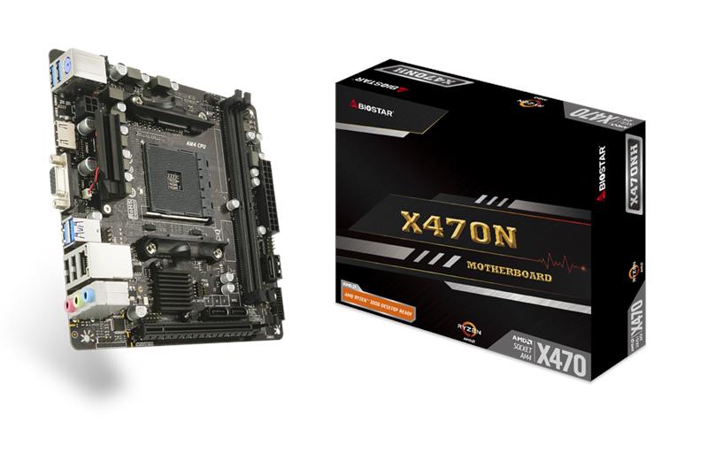 Материнская плата Biostar X470NH sAM4 X470 2xDDR4 HDMI-VGA, M.2, mITX